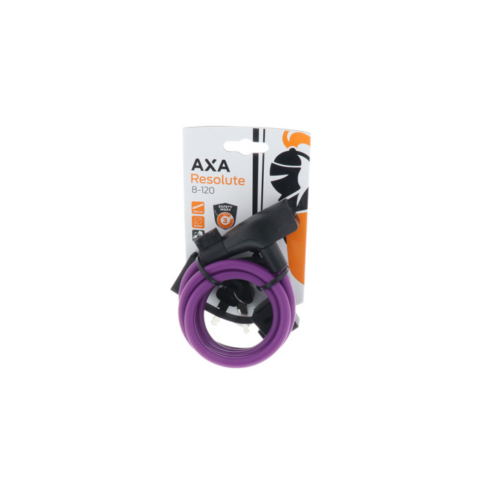 Antifurt Cablu AXA Resolute 8mm 120cm Purple