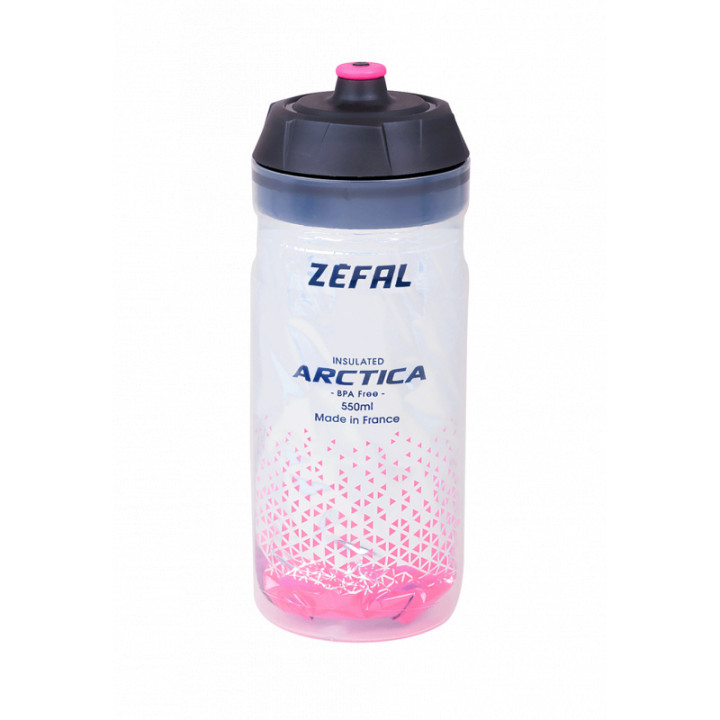 Bidon ZEFAL Arctica 55 Grip-Cap 550ml Silver/Pink