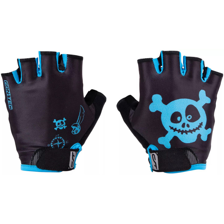 Mănuși Ciclism Copii CONTEC Pirate Black/Blue