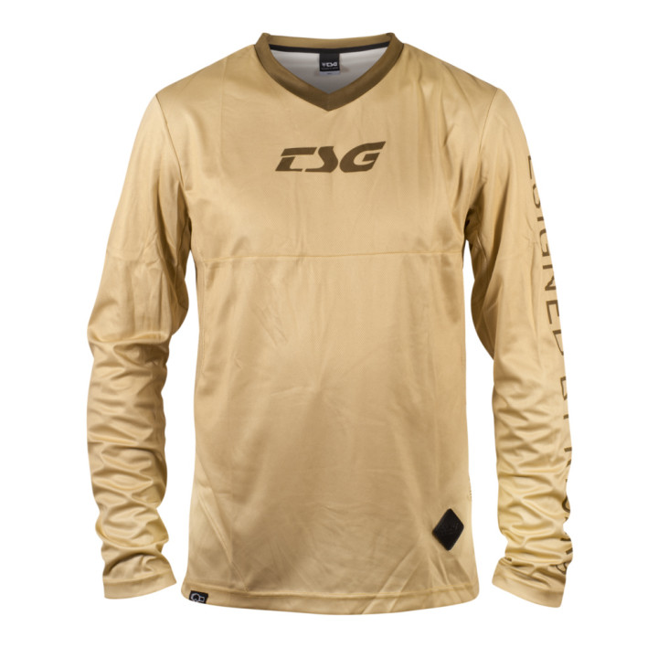 Tricou Ciclism TSG MF1 Mânecă Lungă Beige Olive