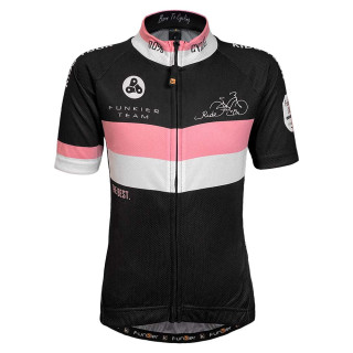 Tricou Ciclism Copii FUNKIER Saletti Pink/Black