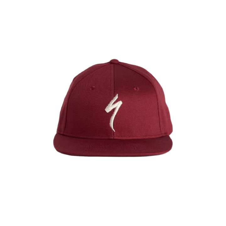Șapca SPECIALIZED Flat Brim Garnet Red/Birch White