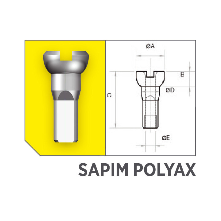 Niplu spiță Sapim Polyax 14G 16 mm argintiu