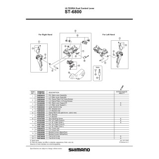 Colier Shimano ST-6800 23.8-24.2mm + Șuruburi