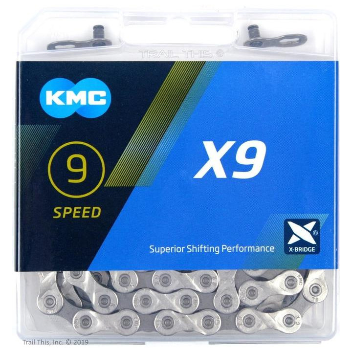 Lanț KMC X9 gri 1/2x11/128 114L - 9 viteze