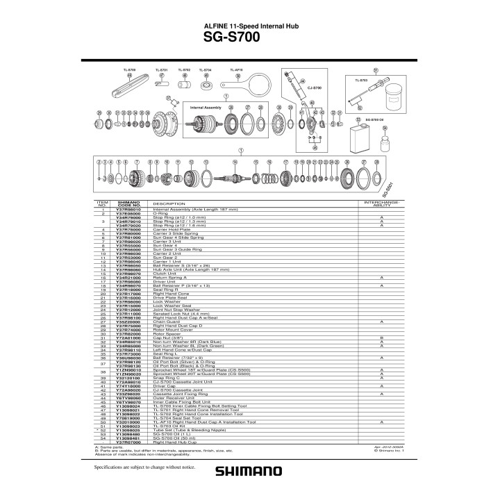 Scula Shimano TL-S700 Aliniare Bolț Cablu