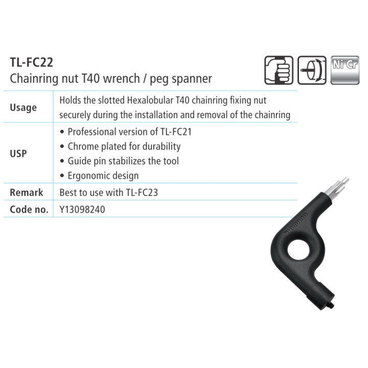 Cheie Shimano TL-FC22 Hexalobular T-40