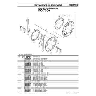 Foaia Shimano FC-7700 44T Triatlon 56-44T