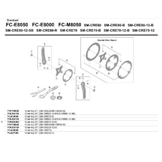Foaia Shimano SM-CRE80 34T - Componență Pedalare