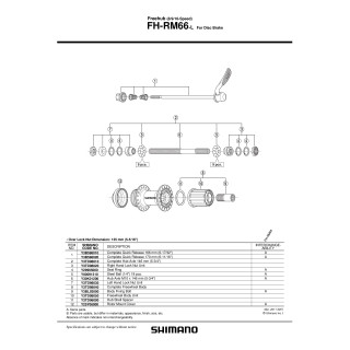 Caseta Shimano FH-RM66 cu distanțiere și șuruburi