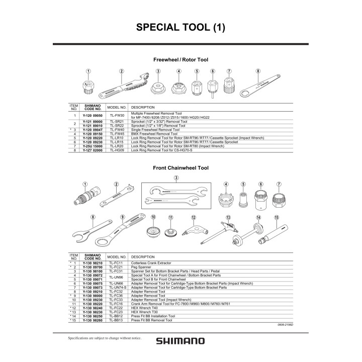 TL-FC36 CHEIE SHIMANO PT. MONTAT/DEMONTAT BB (HOLLOWTECH)