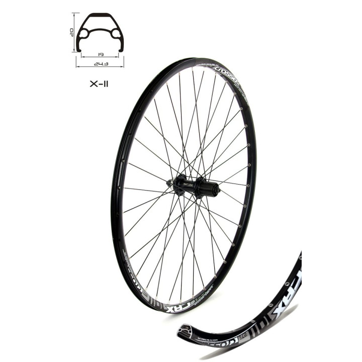 Roata Spate CROSSER X11 32H 27.5'' - Frana disc (CenterLock) cu Butuc Shimano AFHTX5058BZB | capsata