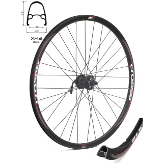 Roata Fata CROSSER X12 32H 28'' QR - Frana disc (6 suruburi) cu Butuc Promax DB602EF
