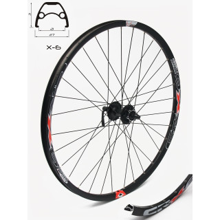 Roata Fata CROSSER X6 32H 27.5 QR - Frana disc (6 suruburi) cu Butuc Promax DB602EF | capsata