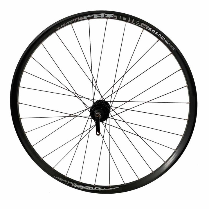 Roata Fata CROSSER X18 32H 28'' QR - Frana disc (6 suruburi) cu Butuc Promax DB602EF | capsata