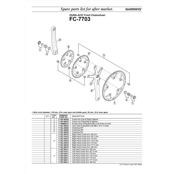 Șuruburi Shimano FC-7703 M8x10.5 - 5 seturi
