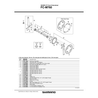 Distanțier Shimano FC-M760 2.5MM