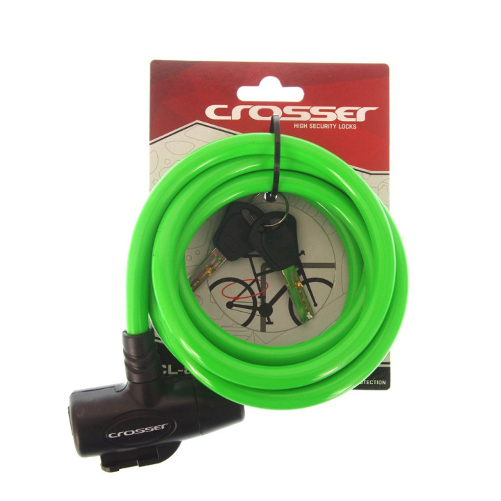 Antifurt Cablu CROSSER CL-823 10mm/180cm - Green