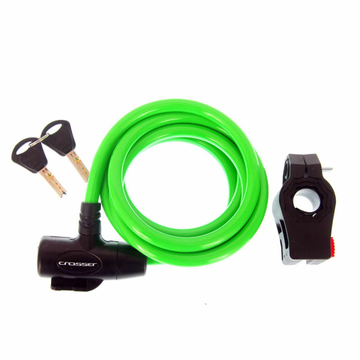Antifurt Cablu CROSSER CL-823 10mm/180cm - Green