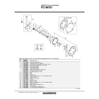 Distanțier Shimano FC-M761 1.8mm