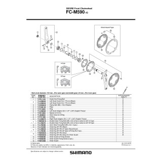 Placa Shimano FC-M580 - Pedalier Bicicletă