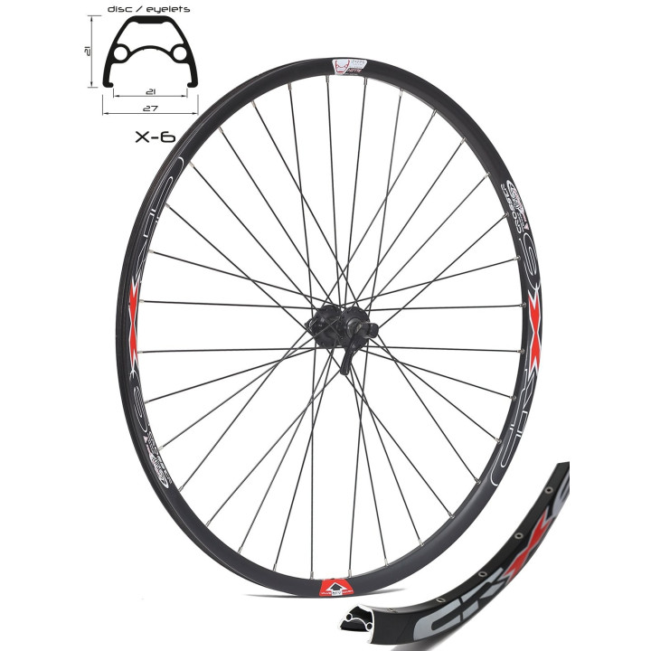 Roata Fata CROSSER X6 32H 28'' QR - Frana disc (CenterLock) cu Butuc SHIMANO TX505 | capsata
