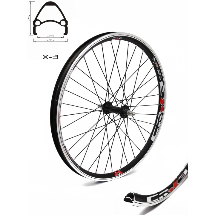 Roata Spate CROSSER X3 36H 26'' Filet, QR - Frana V-brake cu Butuc JoyTech JY752