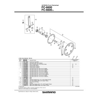 Cuveta Shimano FC-6600 Stânga B.C. 1.37x24T