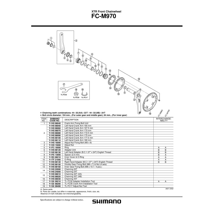 Șuruburi Fixare Foaia Mică Shimano FC-M970