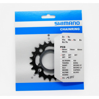 Foaia SHIMANO FC-M391 22T Neagra cu Protector Lant