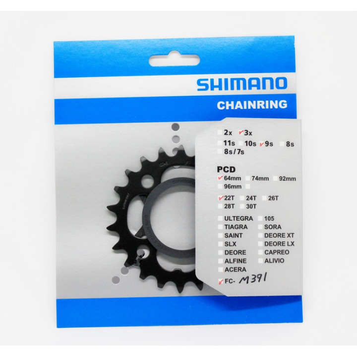 Foaia SHIMANO FC-M391 22T Neagra cu Protector Lant