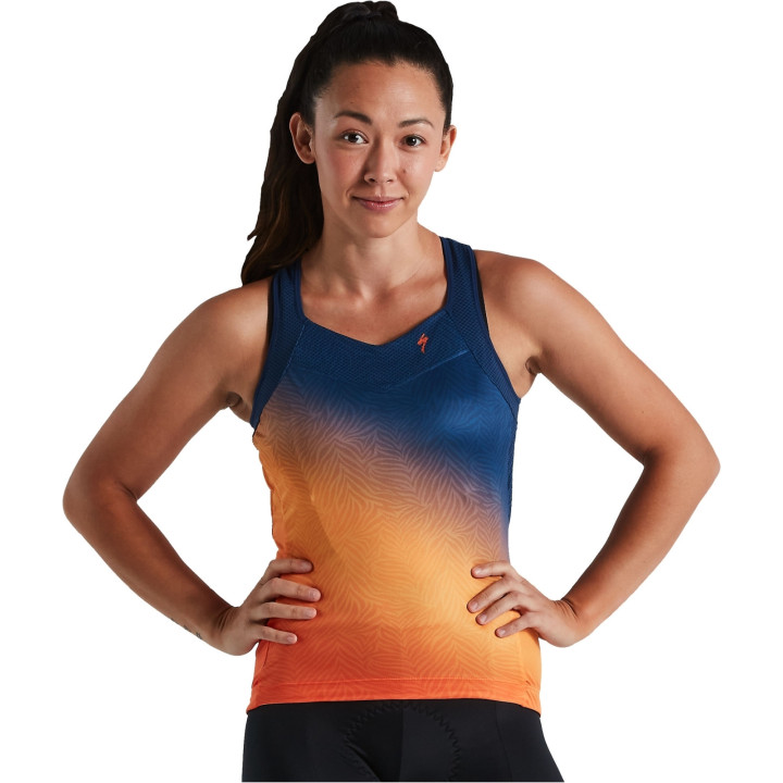 Tricou Ciclism SPECIALIZED Women's SL (Tank) - Orange Sunset/Dark Blue