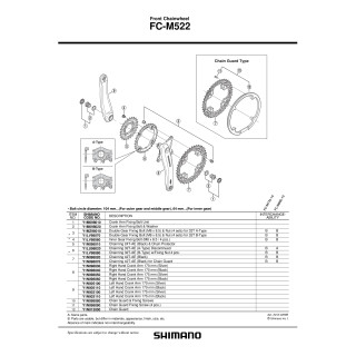 Foaia Shimano FC-M522 24T Neagra cu Protector Lant