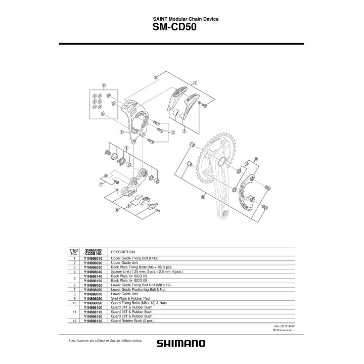 Unitate Superioară Ghidaj Lanț Shimano SM-CD50