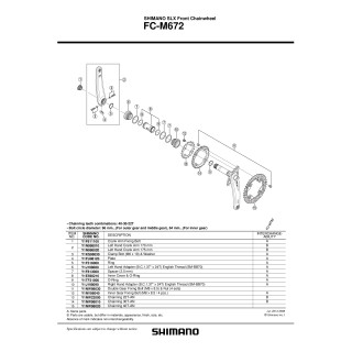 Foaia Shimano FC-M672 22T-AN | Piesa Original