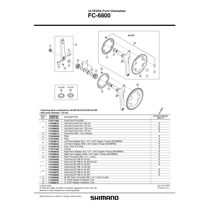 Șurub Fixare Brat Pedalier Shimano FC-6800