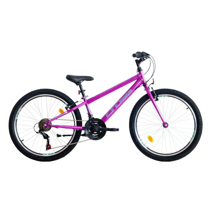 Bicicleta copii mtb CROSS Speedster 24 Steel - Purple | 8-10 ani