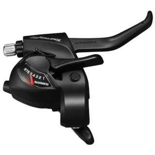 MANETA SCHIMBATOR/FRANA SHIMANO TOURNEY ST-TX800-R  DREAPTA 8 VIT.  CABLU 2050MM  2 DEGETE  PT. V-BRAKE  NEGRU  AMBALAT IND.