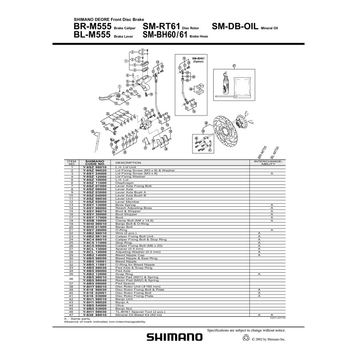 GARNITURA PT. NIPLU AERISIRE SHIMANO BR-M555