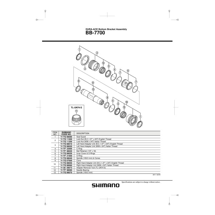 Pedaliera Shimano BB-7700 - Performanță și Durabilitate