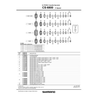 Pinion Shimano CS-6800 11T - Piese ciclism
