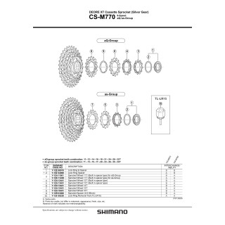Pinion Shimano CS-M760 12T cu distanțier