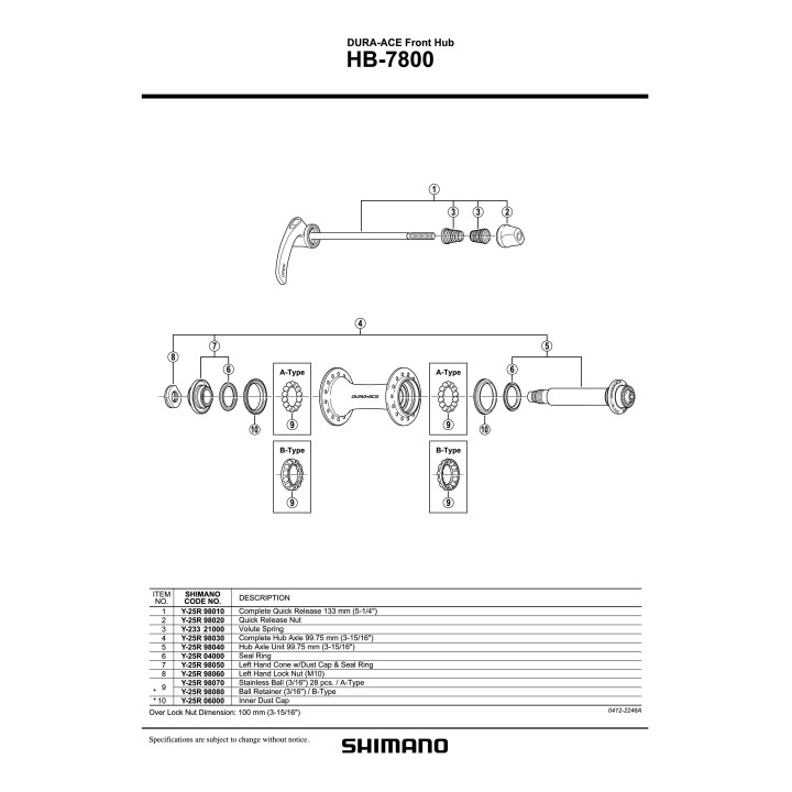 Con Shimano HB-7800 Stânga cu Garnitură Etanș