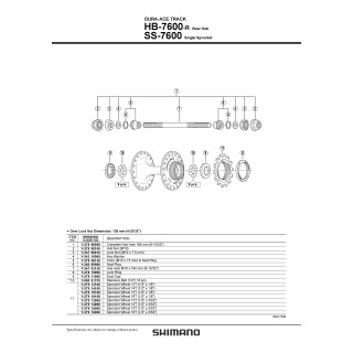 Pinion Shimano SS-7600 15T 1/2" x 1/8"
