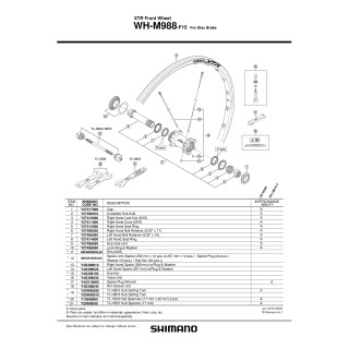 Colivie cu Bile Shimano HB-M988 Dreapta 5/32"