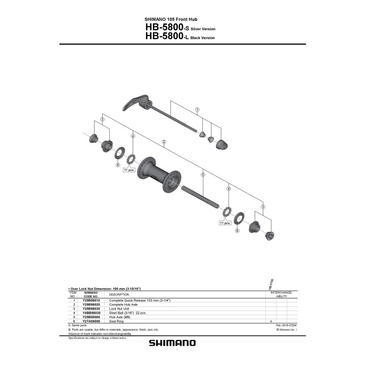 Con Shimano HB-5800 Contrapiulita - Piesa Originala