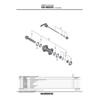 Quick Release Shimano HB-M8000 133mm | Ciclism