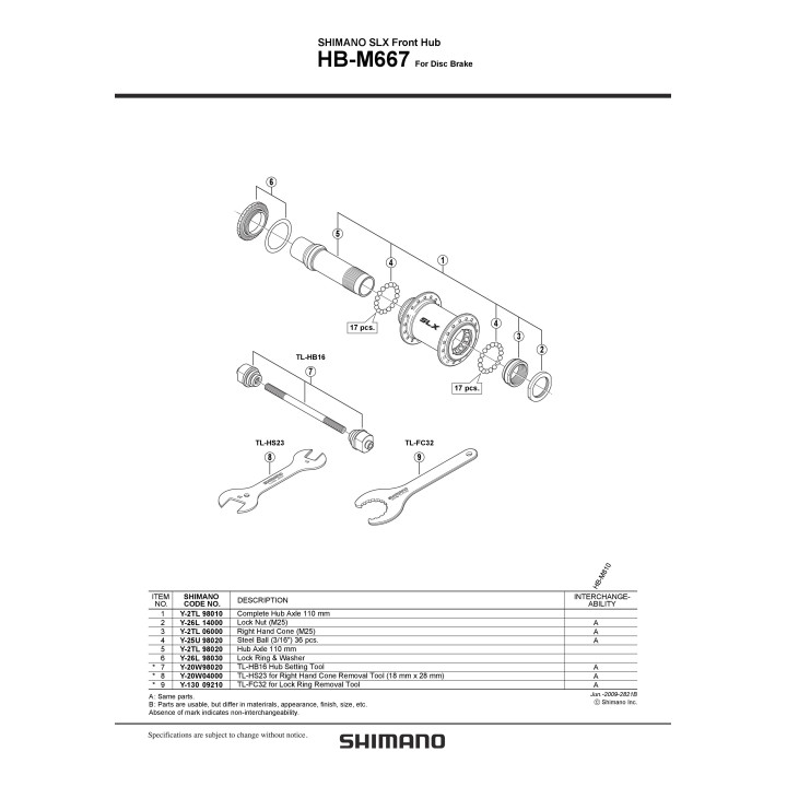 Ax Butuc Shimano HB-M667 110mm