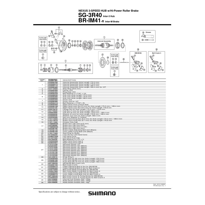 Tija Impingatoare Shimano SG-3R40