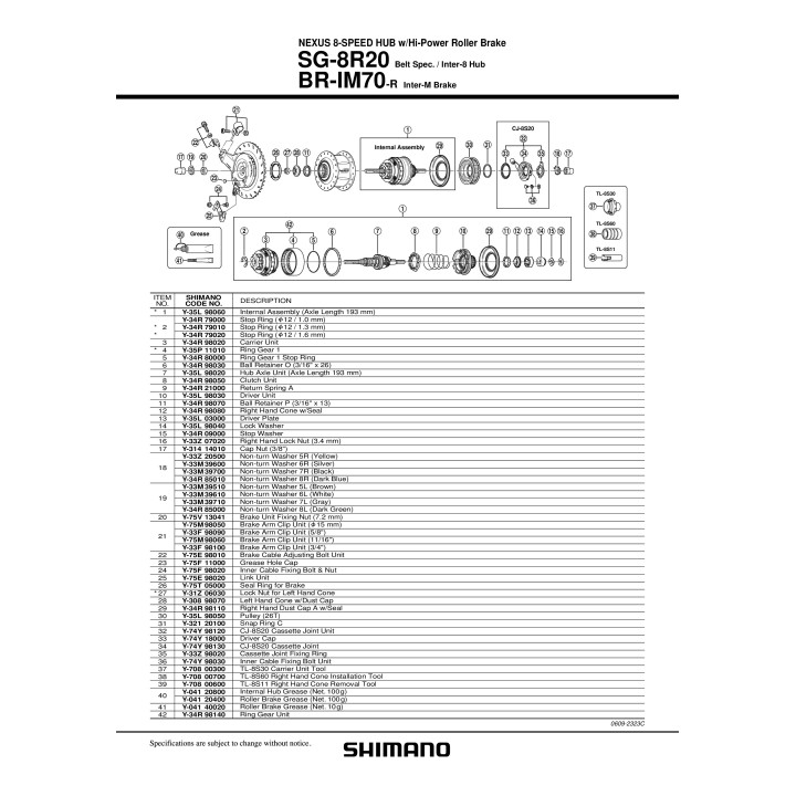 Colivie cu bile Shimano SG-8R20 P 3/16"x13